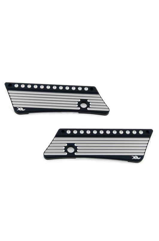 Saddle Bag Latches, Black/Machine Cut