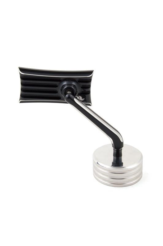 Ribbed Mirror, Black Machine Cut, Right