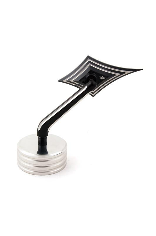 Pointed Mirror, Black Machine Cut, Left
