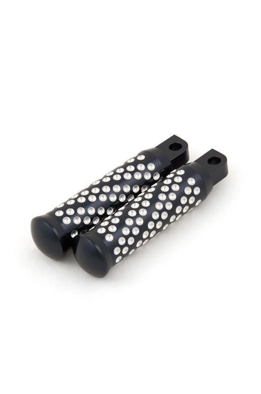Spiral Dimpled Pegs, Passenger, Black/Machine Cut